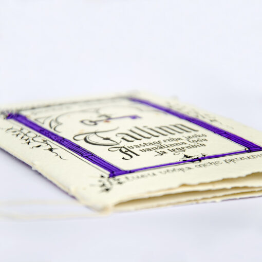 Tallinn legend letterpress printed on handmade paper
