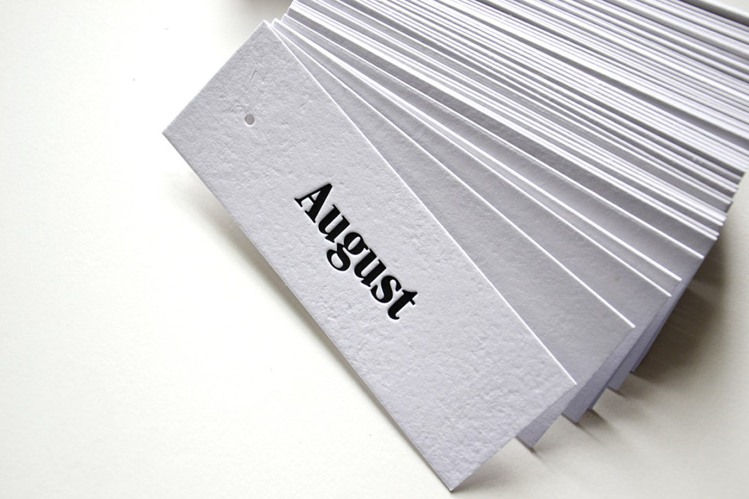 clothing tag for august